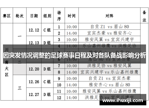 因突发情况调整的足球赛事日程及对各队备战影响分析